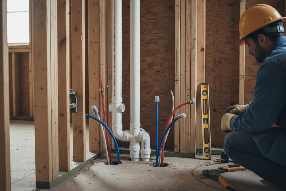 Drain and supply rough-in during Garbage Disposal Repair in Mount Hood Parkdale